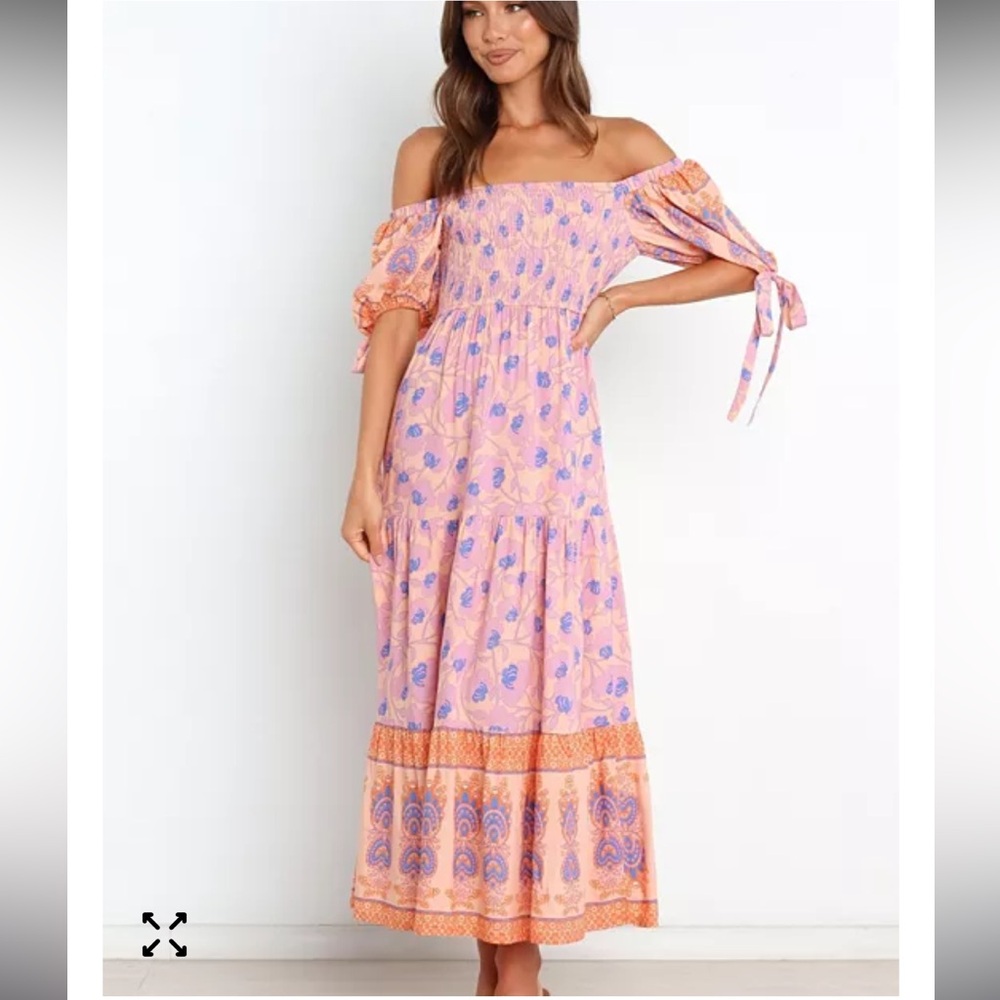 Petal & Pup Clarisse Floral Dress in Pink and Blue